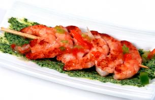 Brocheta de langostino