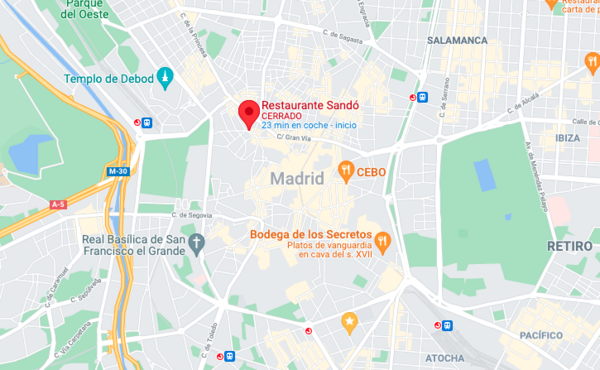 Plano google Restaurante Sandó Plano google Restaurante Sandó